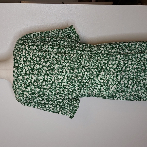 NEW Boutique Cottage Core Boho Calico Floral Button Down Midi Dress Classic - Picture 14 of 16